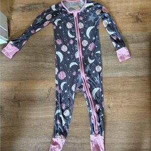 Little Sleepies Gray and Pink Footies with Unicorns